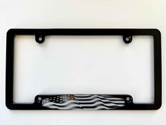 Waving American Flag Billet Aluminum License Plate Frame