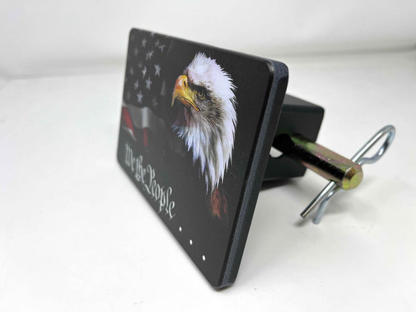We The People With American Flag and Eagle Full Color Hitch Cover