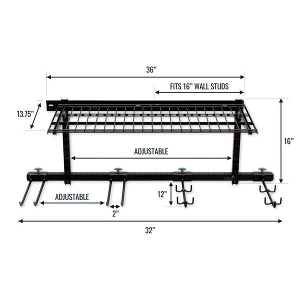 G-Hike & Camp + Shelf | Adjustable Wall Storage System | Holds 300 lbs