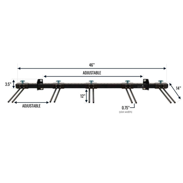 Solitude Ski Rack | Adjustable Wall Storage System | Holds 10 Pairs of Skis