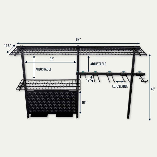G-Tool Pro | Adjustable Wall Storage System | Holds 500 lbs