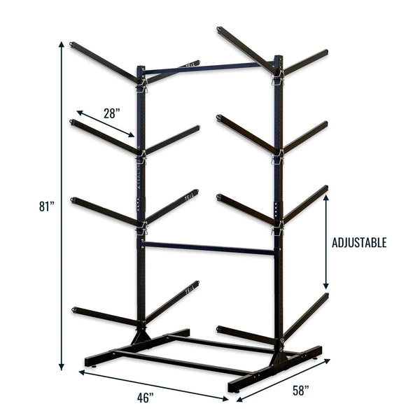 G-Watersport 8 Kayak & Canoe Rack | 8 Levels | Black