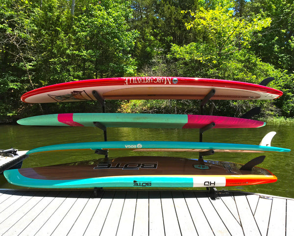 Broadwater Paddleboard Dock Rack | Over The Water Storage | 4 Levels