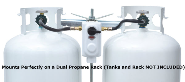 Flame King 2-Stage Auto Changeover LP Propane Gas Regulator with Two 18-inch Pigtails for RVs, Vans, Trailers