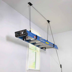 Ladder Garage Ceiling Storage Hoist | Holds up to 150 lbs | 10' Lift