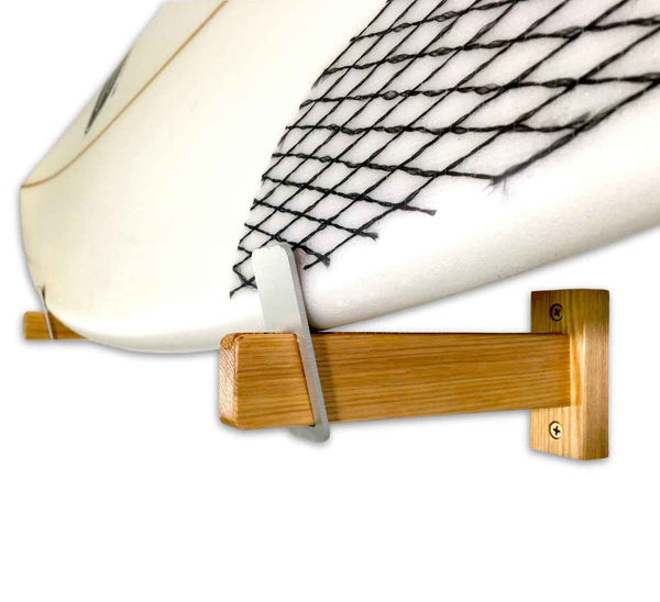 Solid Oak Surfboard Display | Minimalist Wood Rack | Holds 20 lbs