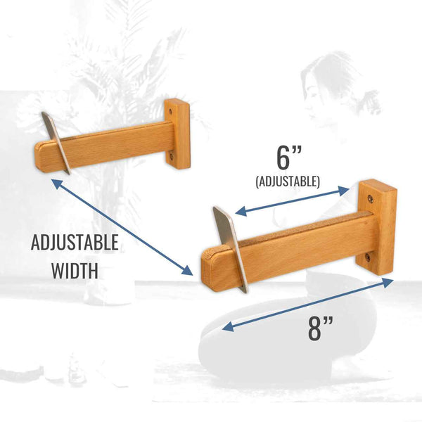 Solid Oak Yoga Mat Display | Minimalist Wood Rack | Holds 20 lbs