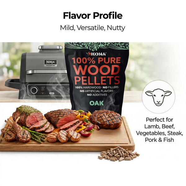 Kona 100% Oak Wood Smoker Pellets for Ninja Woodfire & Smokers