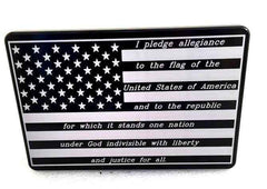 American Flag With The Pledge Of Allegiance Hitch Cover