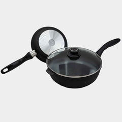 XD Nonstick 8" Fry Pan and 3.8 qt Saute Pan with Glass Lid Set | Made in Switzerland
