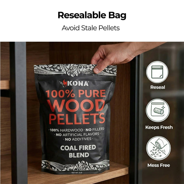 Kona Coal-Fired Wood Smoker Pellets for Ninja Woodfire & Smokers