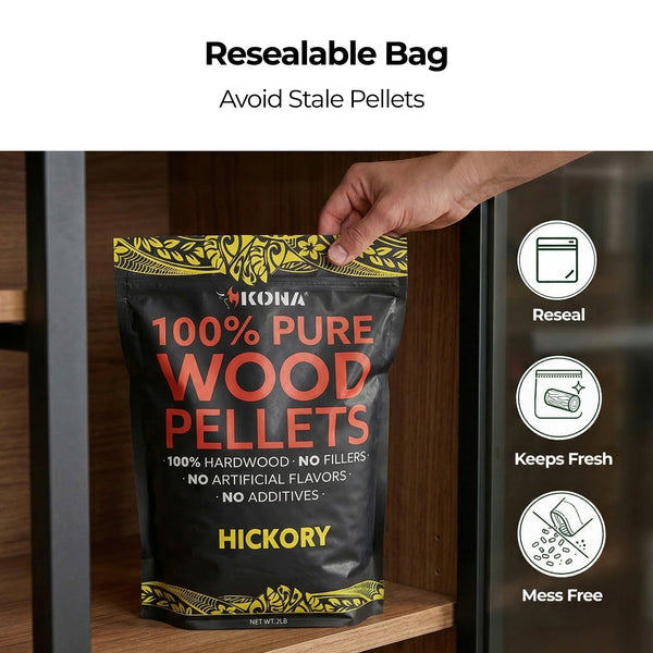 Kona 100% Hickory Wood Smoker Pellets for Ninja Woodfire & Smokers