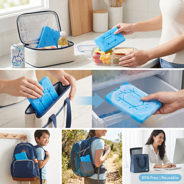 Slim Ice Packs for Lunch Boxes (Set of 4)