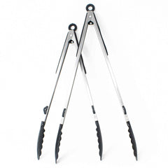 Silicone Tip Grill Tongs Set - 17" & 15"