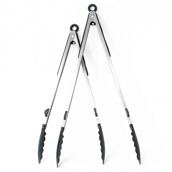 Silicone Tip Grill Tongs Set - 17" & 15"