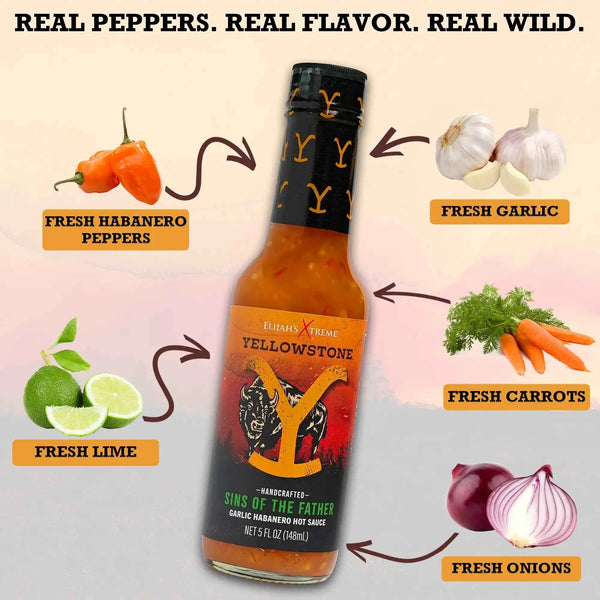 Yellowstone Hot Sauce Variety Pack 4 Bottles