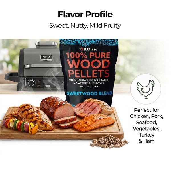 Kona Sweetwood Blend Wood Smoker Pellets for Ninja Woodfire & Smokers