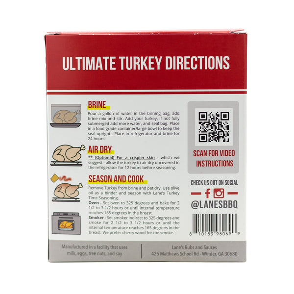Ultimate Turkey Brine Kit (Signature Brine + Rub + Brine Bags) - 2 Use