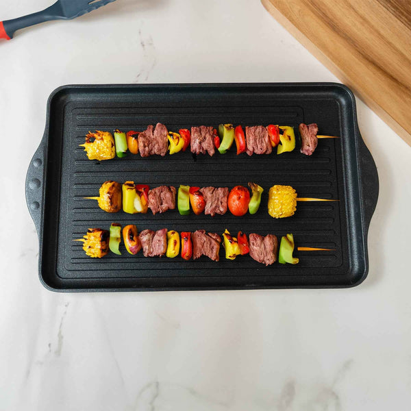 XD Nonstick 17" x 11" Double-Burner Grill | Made in Switzerland