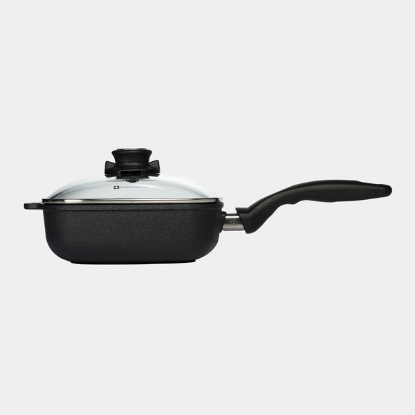XD Nonstick Square Saute Pan with Glass Lid | Made in Switzerland