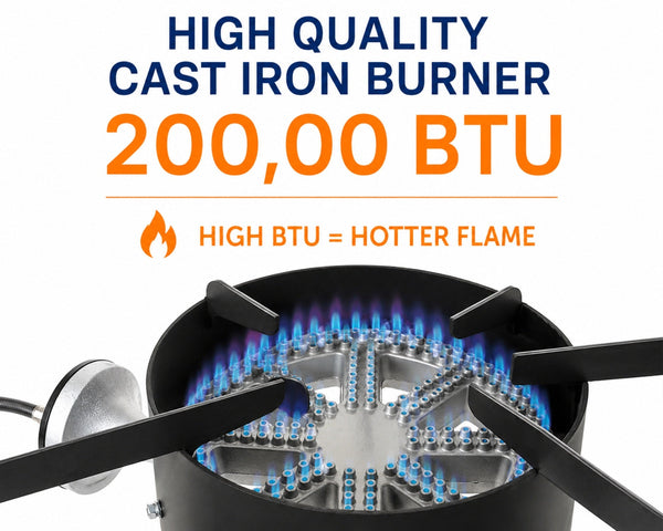 Flame King Heavy Duty 200,000 BTU Propane Gas Single Burner Cooker