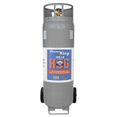 Flame King 100lb Empty Horizontal & Vertical Propane Cylinder with POL & Wheels
