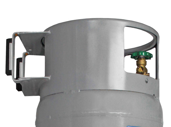 Flame King 100lb Empty Horizontal & Vertical Propane Cylinder with POL & Wheels