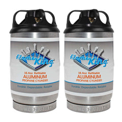 Flame King 1lb Aluminum Refillable Propane Tank LP Cylinder - 2 Pack Eco Friendly Sustainable Tank