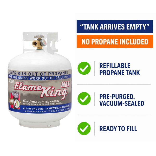 Flame King 20lb Propane Tank LP Cylinder with OPD & Gauge