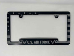 Air Force - New Logo American Flag Billet Aluminum License Plate Frame