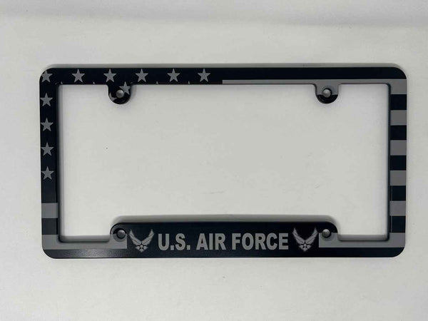 Air Force - New Logo American Flag Billet Aluminum License Plate Frame