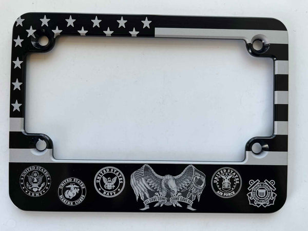 All Gave Some Some Gave All American Flag Billet Aluminum Motorcycle License Plate Frame