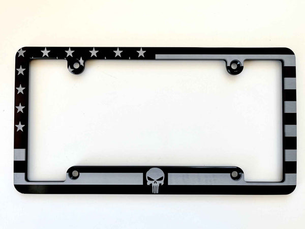 American Flag Punisher Billet Aluminum License Plate Frame