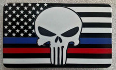 American Flag With Punisher Red / Blue Line Hitch Cover