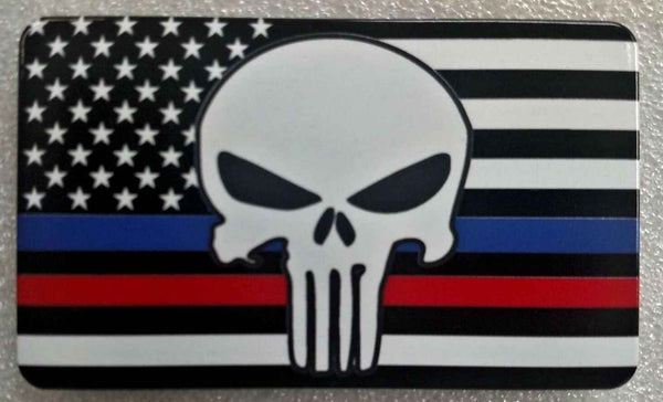 American Flag With Punisher Red / Blue Line Hitch Cover