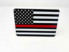 American Flag With Red Line Hitch Cover