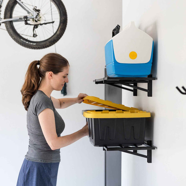 1' x 2' Bristol Garage Wall Mount Shelves | 2 Pack | Black