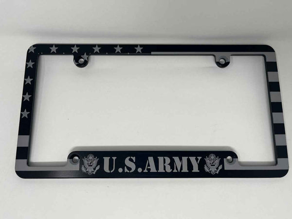 Army American Flag Billet Aluminum License Plate Frame