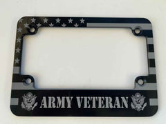 Army Veteran American Flag Billet Aluminum Motorcycle License Plate Frame
