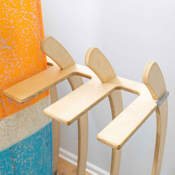 Big Sur Surfboard Storage Wood Stand | Holds 4 Surfboards