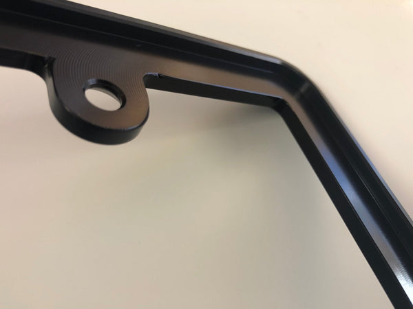 Billet Aluminum License Plate Frame Slim Black Anodized