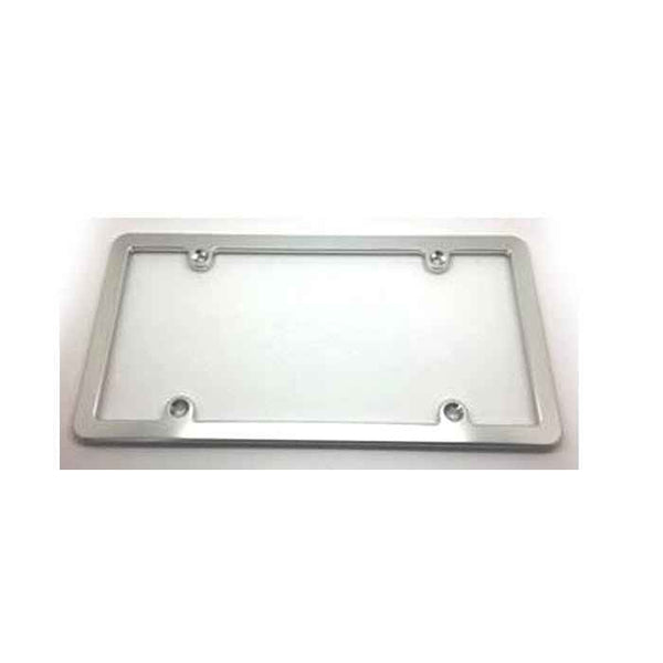 Billet Aluminum License Plate Frame Slim Silver