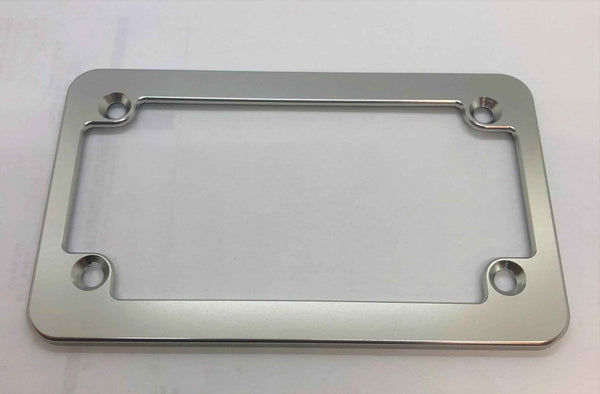 Billet Aluminum Motorcycle License Plate Frame Slim Clear Anodized