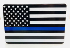 Blue Line With American Flag Hitch Cover