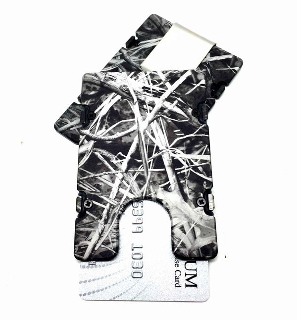 Camo Black and White Pattern - Billetvault Aluminum Wallet