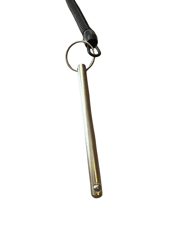 Brass cotter pin with black coil spring and round retaining ring loop