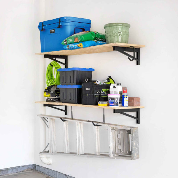 1' x 4' DIY Wall Shelf Brackets | Heavy Duty Garage Wall Shelves