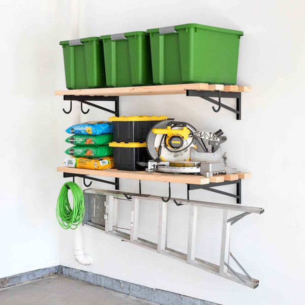 2' x 4' DIY Wall Shelf Brackets | Heavy Duty Garage Wall Shelves