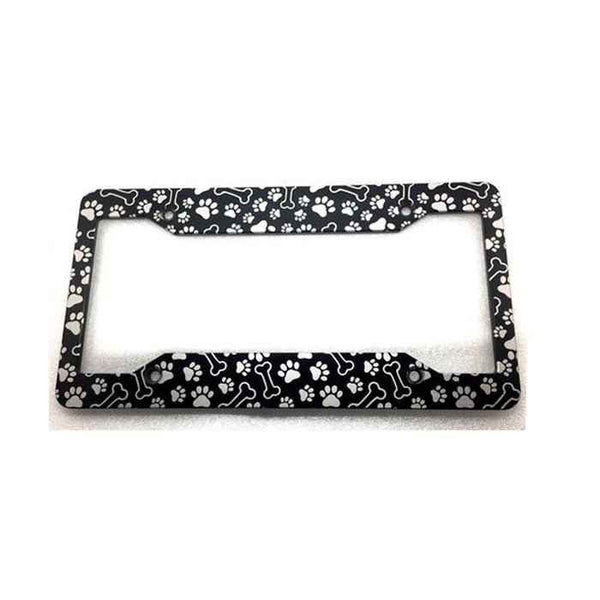 Dog Bones & Paws Billet Aluminum License Plate Frame