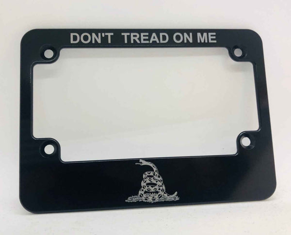 Don’t Tread On Me Gadsden Flag Billet Aluminum Motorcycle License Plate Frame